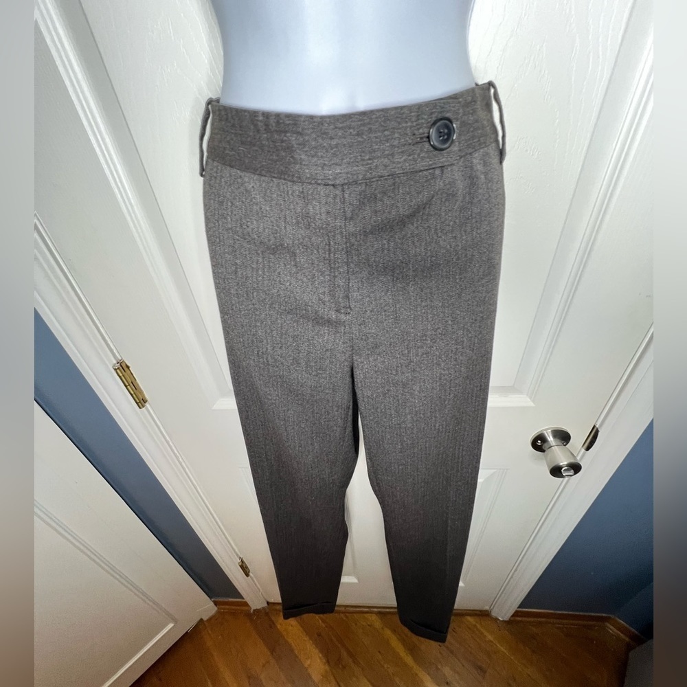TOCCA Women’s 10 Black Herringbone Tweed Wool Trouser Dress Pants M - Picture 9 of 16